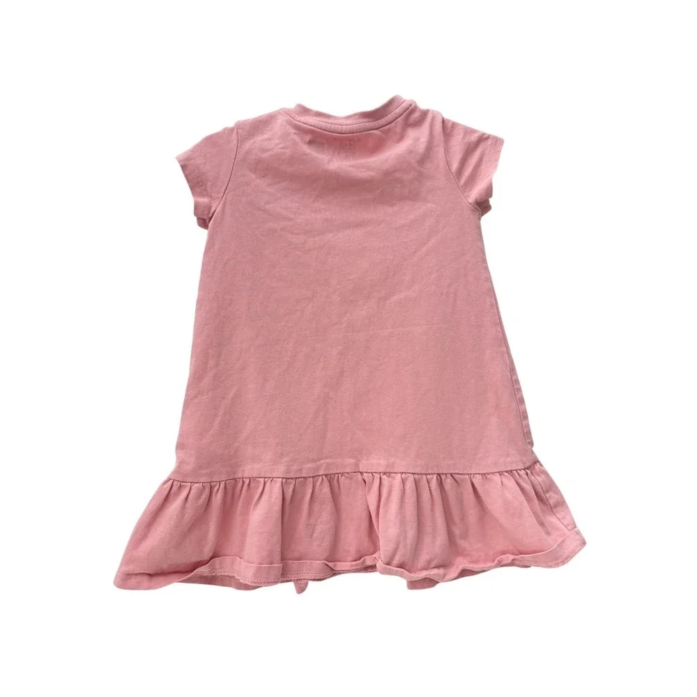 Ralph Lauren Polo Bear Pink‎ Cotton Ruffle Hem Dress Baby Girl 18M